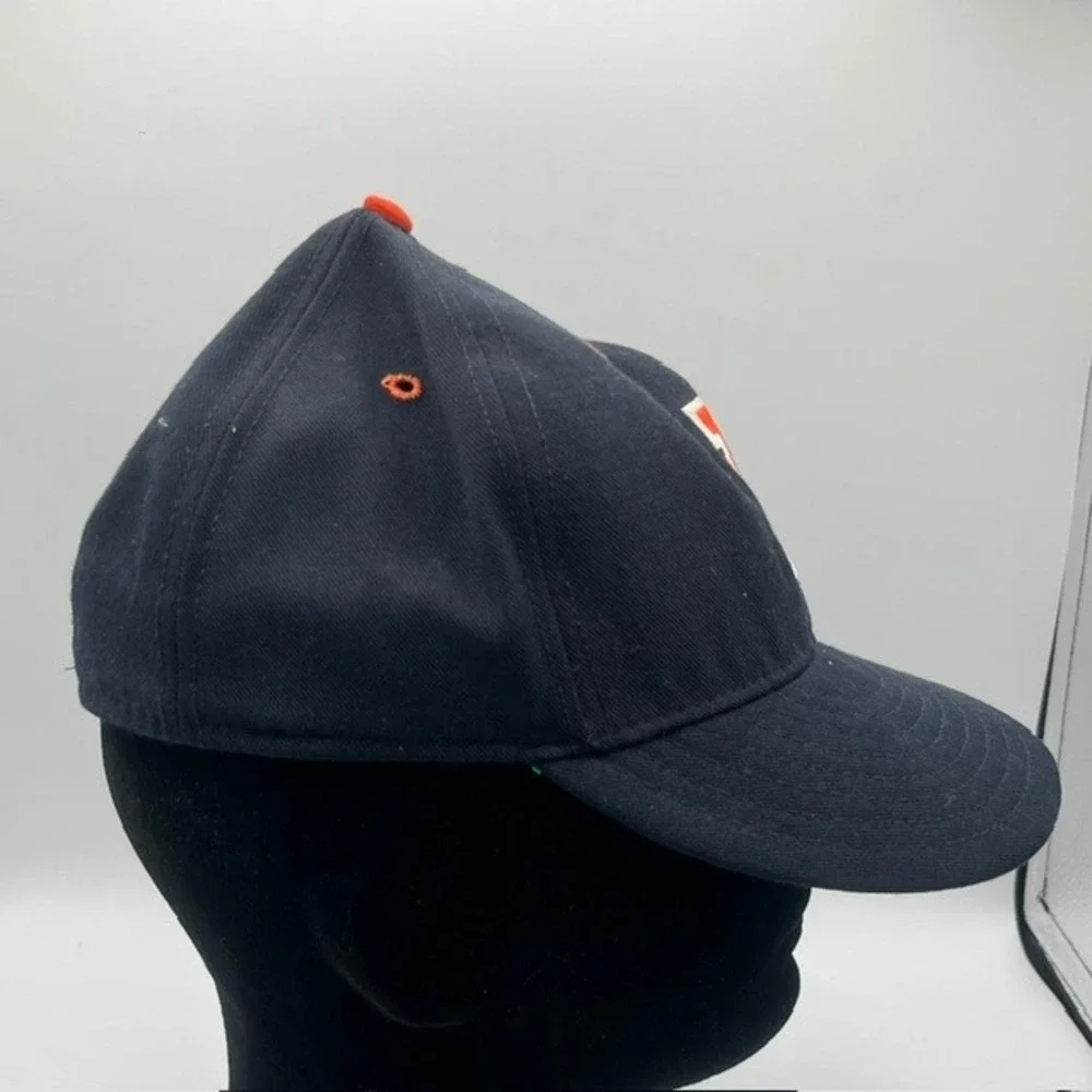 Vintage Illinois Fighting Illini Hat Pro-Line Cap Co Fitted Navy Blue Kids 7